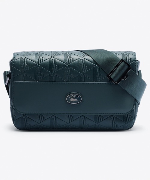 LACOSTE(ラコステ)の「モノグラム スプリットレザーフラップクローズサッチェルバッグ / ショルダーバッグ(ショルダーバッグ・レディース・ブラック/ダークグリーン/グレー・FREE)」の3枚目の写真
