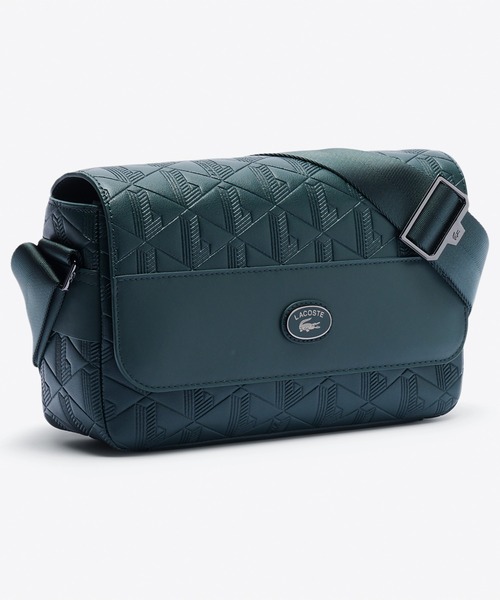 LACOSTE(ラコステ)の「モノグラム スプリットレザーフラップクローズサッチェルバッグ / ショルダーバッグ(ショルダーバッグ・レディース・ブラック/ダークグリーン/グレー・FREE)」の11枚目の写真