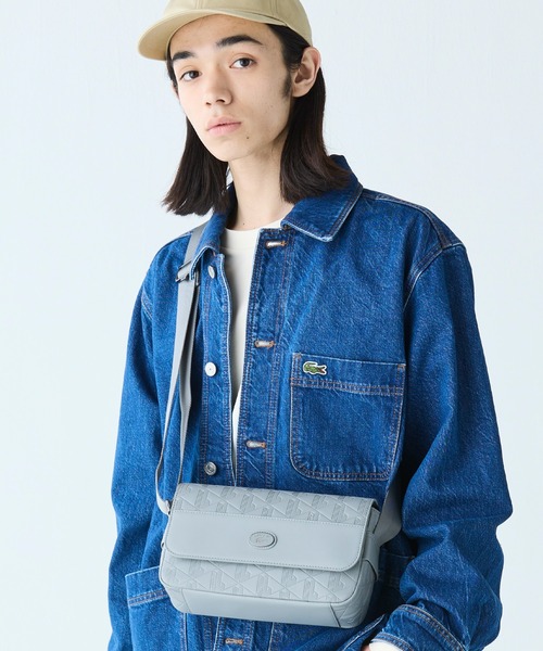LACOSTE(ラコステ)の「モノグラム スプリットレザーフラップクローズサッチェルバッグ / ショルダーバッグ(ショルダーバッグ・レディース・ブラック/ダークグリーン/グレー・FREE)」の18枚目の写真