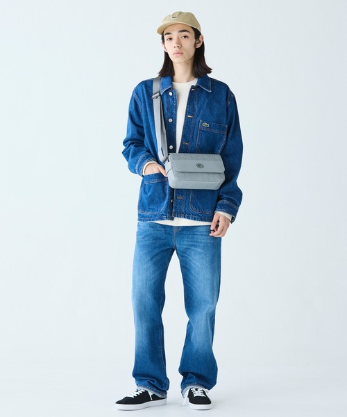 LACOSTE(ラコステ)の「モノグラム スプリットレザーフラップクローズサッチェルバッグ / ショルダーバッグ(ショルダーバッグ・レディース・ブラック/ダークグリーン/グレー・FREE)」の22枚目の写真