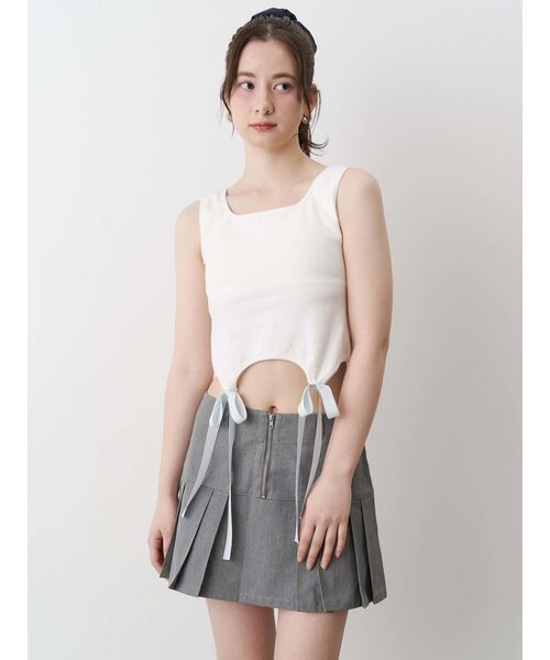 カルナムール　カップインリボンタンクトップ セール】CUP IN RIBBON TANK TOP/カップインリボンタンクトップ