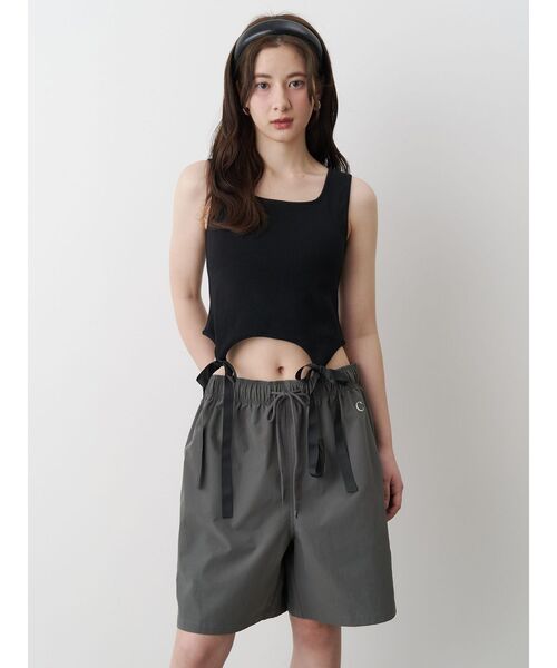 CALNAMUR カップインリボンタンクトップ セール】CUP IN RIBBON TANK TOP/カップインリボンタンクトップ