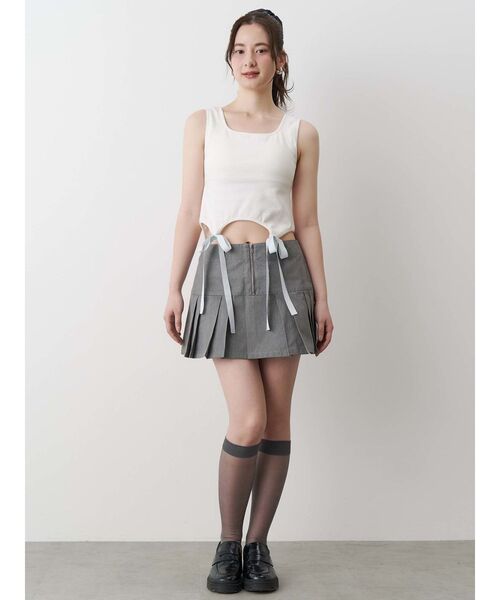 CALNAMUR カップインリボンタンクトップ セール】CUP IN RIBBON TANK TOP/カップインリボンタンクトップ