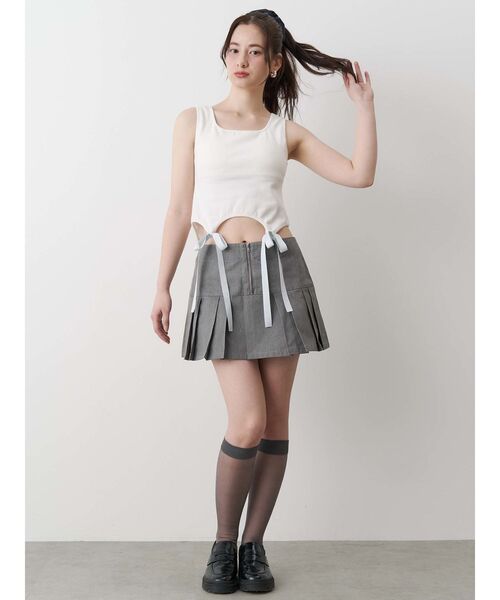 CALNAMUR カップインリボンタンクトップ セール】CUP IN RIBBON TANK TOP/カップインリボンタンクトップ