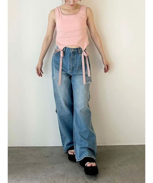 カルナムール　カップインリボンタンクトップ セール】CUP IN RIBBON TANK TOP/カップインリボンタンクトップ