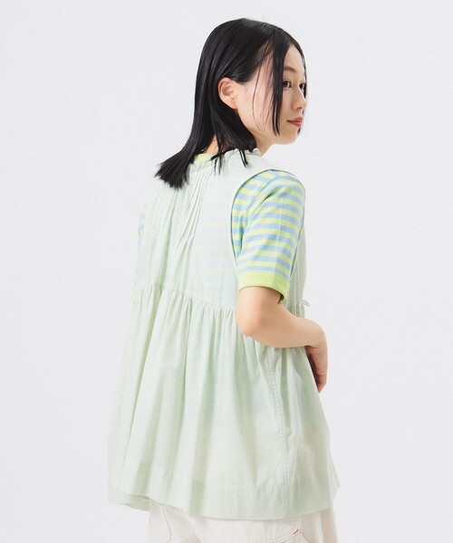 beams boy コットン　ギャザー　ノースリーブ　シャツ BEAMS BOY（ビームスボーイ）の「BEAMS BOY / コットン ギャザー