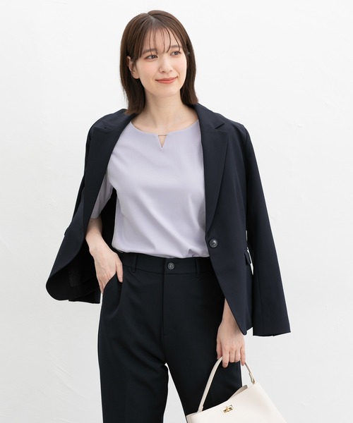Honeys(ハニーズ)の「【UVカット】メタルパーツ付トップス(Tシャツ/カットソー・レディース・ホワイト/ライトグレー/ラベンダー/ブラック・L/LL/M/S)」の18枚目の写真