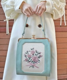 an another angelus | ブーケ刺繍スクエアがま口バッグ(ハンドバッグ)