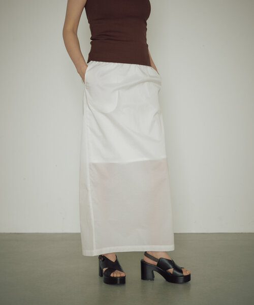 earthy(アーシー)の「シアーナイロンタイトスカート(スカート・レディース・ブラック/ホワイト・SMALL/MEDIUM)」の2枚目の写真