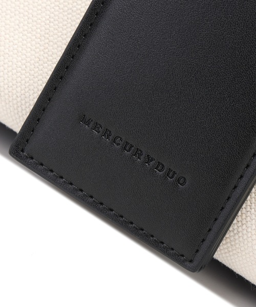 MERCURYDUO（マーキュリーデュオ）の「【MERCURYDUO/マーキュリーデュオ】カードケース付 軽量キャンバスロゴ 2WAYトートバッグ（トートバッグ・レディース・ブラック系/アイボリー系・FREE）」の7枚目の写真