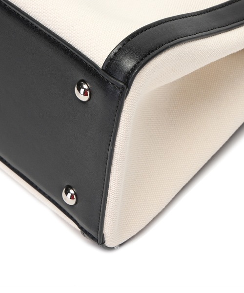 MERCURYDUO（マーキュリーデュオ）の「【MERCURYDUO/マーキュリーデュオ】カードケース付 軽量キャンバスロゴ 2WAYトートバッグ（トートバッグ・レディース・ブラック系/アイボリー系・FREE）」の17枚目の写真