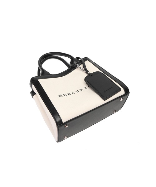 MERCURYDUO（マーキュリーデュオ）の「【MERCURYDUO/マーキュリーデュオ】カードケース付 軽量キャンバスロゴ 2WAYトートバッグ（トートバッグ・レディース・ブラック系/アイボリー系・FREE）」の19枚目の写真