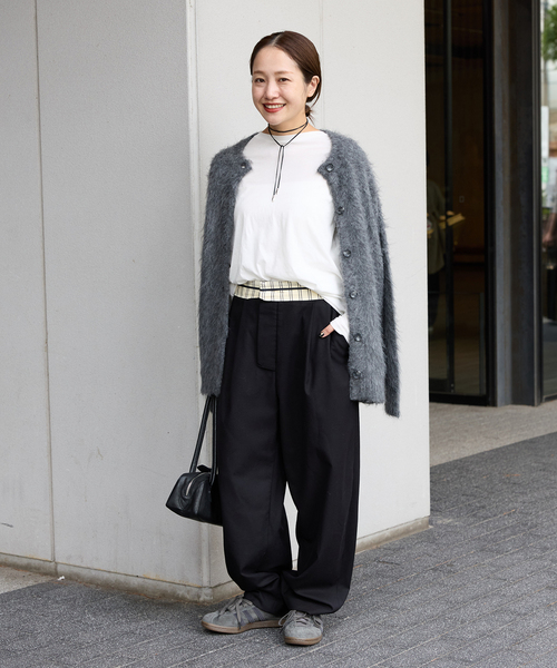 JOURNAL STANDARD（ジャーナルスタンダード）の「《追加》ソフトコットンシアーロンT（Tシャツ/カットソー・レディース・ライトグレー/ホワイト系その他・FREE）」の4枚目の写真