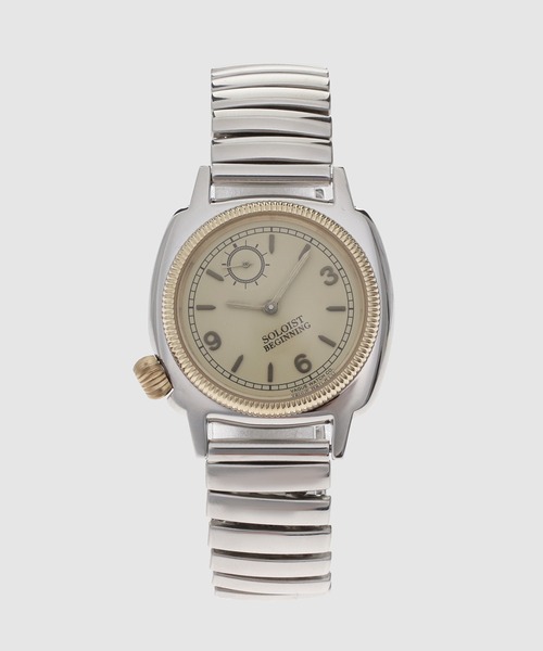 TAKAHIROMIYASHITATheSoloIst.(タカヒロミヤシタザソロイスト)の「coussin type (L) extension belt.(アナログ腕時計・メンズ・ベージュ/ブラック・ONE SIZE)」の1枚目の写真