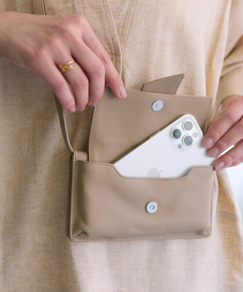 パーツ付き横型モバイルウォレットショルダーバッグ（財布