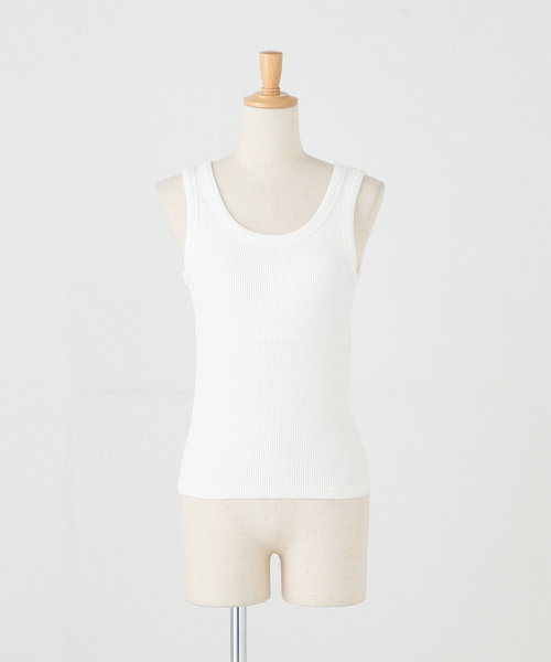 B.C STOCK(ベーセーストック)の「パット付きタンクトップ(タンクトップ・レディース・ホワイト/ブラウン/ブラック/サックスブルー・FREE)」の17枚目の写真