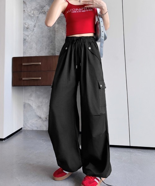 Miniministore(ミニミニストア)の「カーゴパンツ レディースストレートパンツ(カーゴパンツ・レディース・ブラック/ホワイト/ベージュ/ダークグレー/ライトブルー・FREE)」の13枚目の写真
