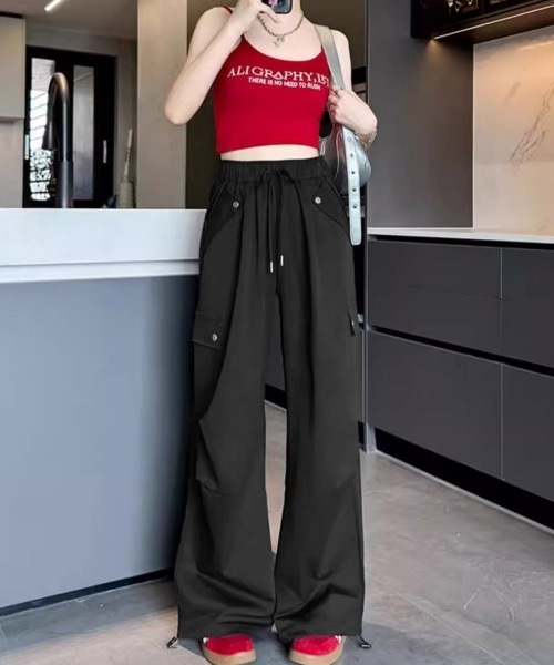 Miniministore(ミニミニストア)の「カーゴパンツ レディースストレートパンツ(カーゴパンツ・レディース・ブラック/ホワイト/ベージュ/ダークグレー/ライトブルー・FREE)」の14枚目の写真