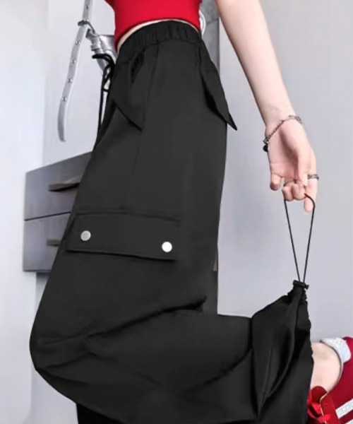 Miniministore(ミニミニストア)の「カーゴパンツ レディースストレートパンツ(カーゴパンツ・レディース・ブラック/ホワイト/ベージュ/ダークグレー/ライトブルー・FREE)」の17枚目の写真
