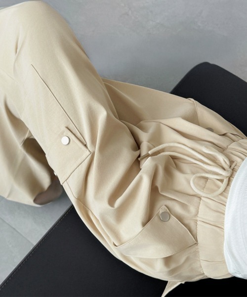 Miniministore(ミニミニストア)の「カーゴパンツ レディースストレートパンツ(カーゴパンツ・レディース・ブラック/ホワイト/ベージュ/ダークグレー/ライトブルー・FREE)」の18枚目の写真