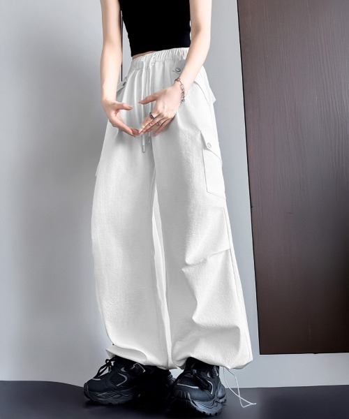 Miniministore(ミニミニストア)の「カーゴパンツ レディースストレートパンツ(カーゴパンツ・レディース・ブラック/ホワイト/ベージュ/ダークグレー/ライトブルー・FREE)」の22枚目の写真