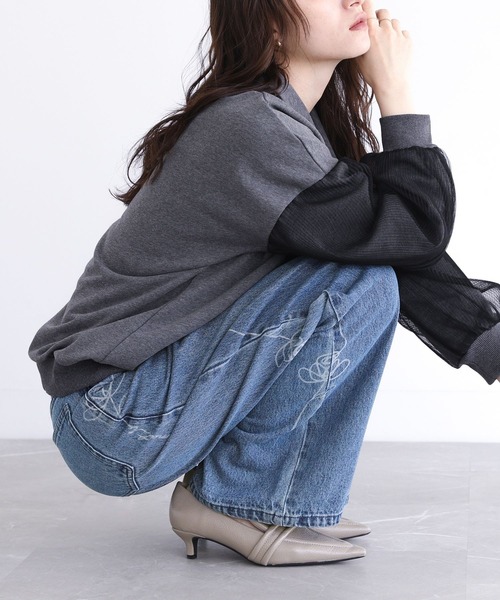 somari imagination（ソマリ イマジネーション）の「『花柄モチーフストレートデニムパンツ』（デニムパンツ・レディース・ブルー・S～Ｍ）」の4枚目の写真