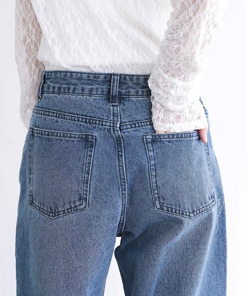 somari imagination（ソマリ イマジネーション）の「『花柄モチーフストレートデニムパンツ』（デニムパンツ・レディース・ブルー・S～Ｍ）」の6枚目の写真