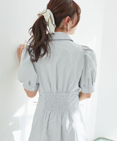 【WEB限定XSサイズあり】サイドレースアップシャツワンピース