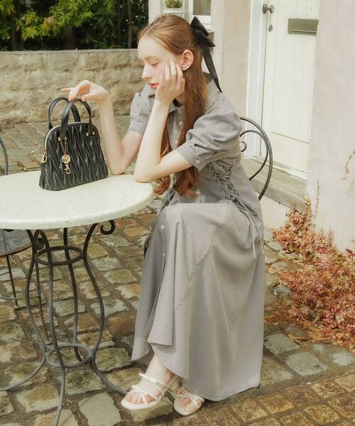 セール】【WEB限定XSサイズあり】サイドレースアップシャツワンピース