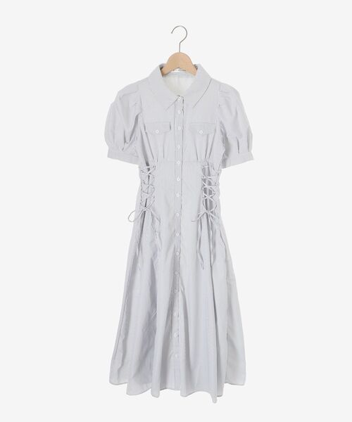 MAJESTIC LEGON（マジェスティックレゴン）の「【WEB限定XSサイズあり】サイドレースアップシャツワンピース（シャツワンピース・レディース・ホワイト系その他/グレー系その他/ブラック系その他/ブラック・X-SMALL/SMALL/MEDIUM/LARGE）」の12枚目の写真