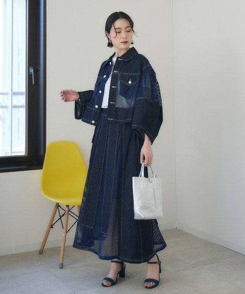 Paradise Picnic（パラダイスピクニック）の「USU デニムツイルメッシュジャケット（デニムジャケット・レディース・ブルー・FREE）」の22枚目の写真