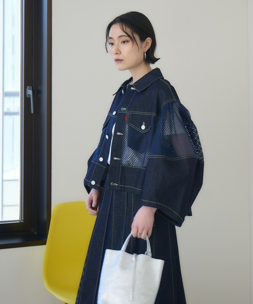 Paradise Picnic（パラダイスピクニック）の「USU デニムツイルメッシュジャケット（デニムジャケット・レディース・ブルー・FREE）」の20枚目の写真