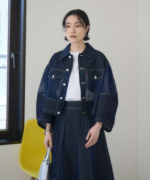 Paradise Picnic（パラダイスピクニック）の「USU デニムツイルメッシュジャケット（デニムジャケット・レディース・ブルー・FREE）」の18枚目の写真