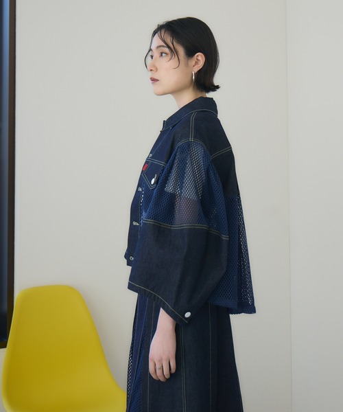 Paradise Picnic（パラダイスピクニック）の「USU デニムツイルメッシュジャケット（デニムジャケット・レディース・ブルー・FREE）」の17枚目の写真