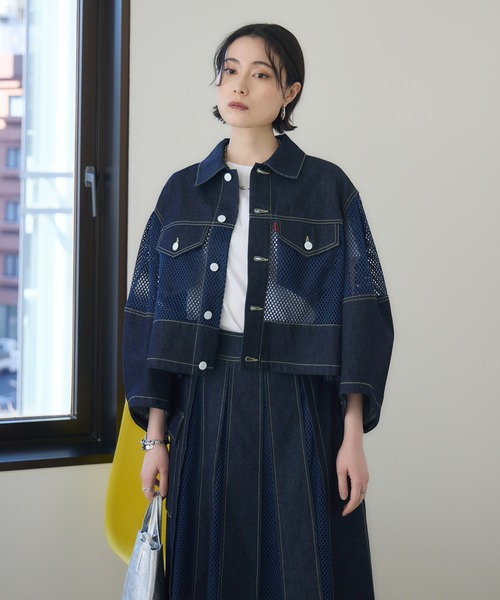 Paradise Picnic（パラダイスピクニック）の「USU デニムツイルメッシュジャケット（デニムジャケット・レディース・ブルー・FREE）」の16枚目の写真