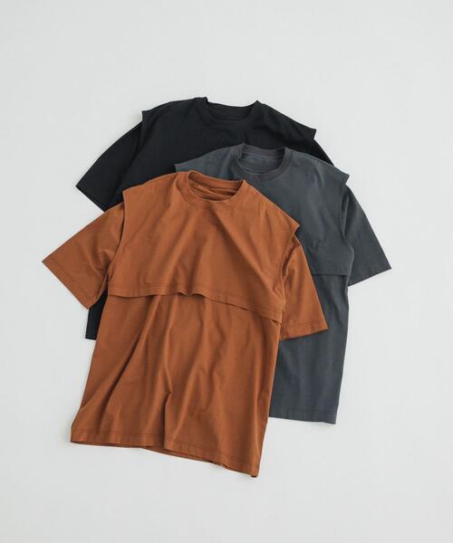 LAATO(ラート)の「layered big tee(Tシャツ/カットソー・レディース・ダークグレー/ブラウン/オフホワイト/ブラック/キャメル・FREE)」の17枚目の写真