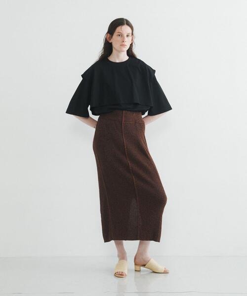 LAATO（ラート）の「layered big tee（Tシャツ/カットソー・レディース・オフホワイト/ブラウン/ダークグレー/ブラック/キャメル・FREE）」の13枚目の写真