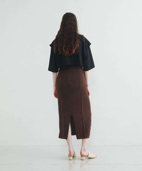 LAATO（ラート）の「layered big tee（Tシャツ/カットソー・レディース・オフホワイト/ブラウン/ダークグレー/ブラック/キャメル・FREE）」の15枚目の写真