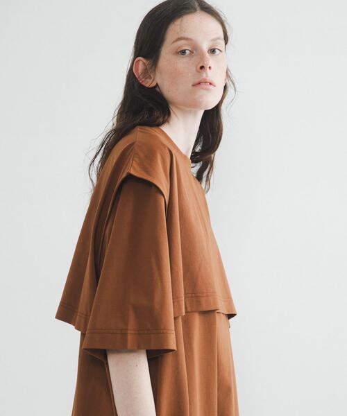 LAATO（ラート）の「layered big tee（Tシャツ/カットソー・レディース・オフホワイト/ブラウン/ダークグレー/ブラック/キャメル・FREE）」の20枚目の写真