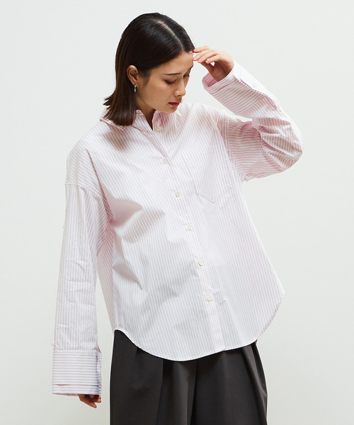 SOFFITTO（ソフィット）の「2WAYレイヤードデザインシャツ（シャツ/ブラウス・レディース・ホワイト/ピンク/ブルー・FREE）」の3枚目の写真