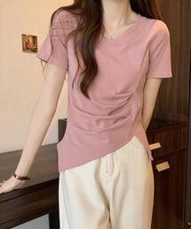 アシメタックVネックTシャツ