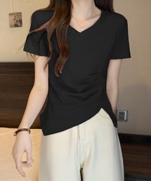 アシメタックVネックTシャツ