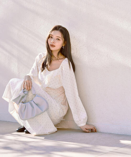 EDIT COLOGNE(エディットコロン)の「《EDIT COLOGNE》ラッフルワンピース(ワンピース・レディース・ホワイト系その他/ブラック・MEDIUM/SMALL)」の18枚目の写真