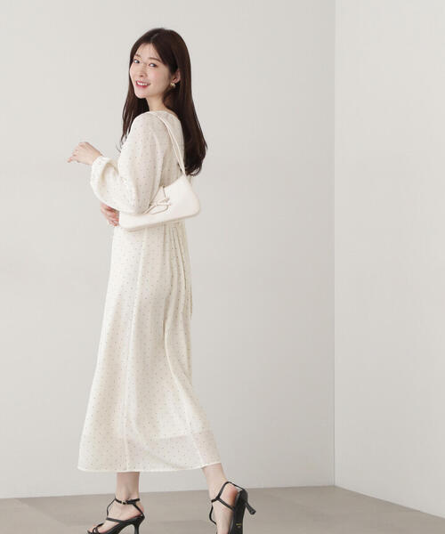 EDIT COLOGNE(エディットコロン)の「《EDIT COLOGNE》ラッフルワンピース(ワンピース・レディース・ホワイト系その他/ブラック・MEDIUM/SMALL)」の21枚目の写真