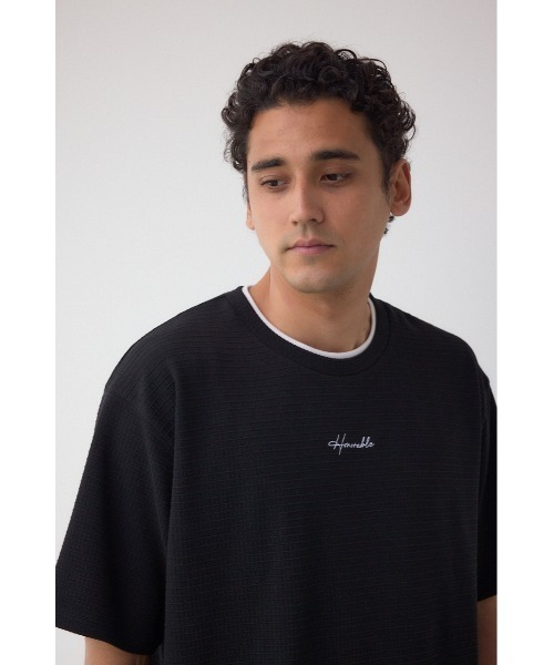 AZUL by moussy(アズールバイマウジー)の「フェイクレイヤードジャガードTシャツ(Tシャツ/カットソー・メンズ・ライトブルー/ブラック/ホワイト・MEDIUM/LARGE)」の21枚目の写真