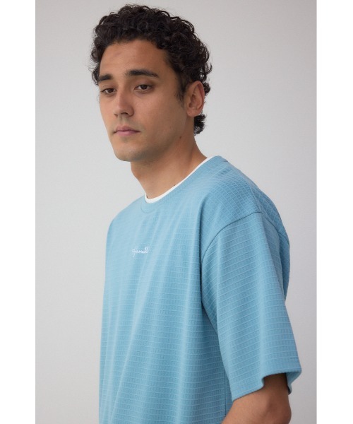 AZUL by moussy(アズールバイマウジー)の「フェイクレイヤードジャガードTシャツ(Tシャツ/カットソー・メンズ・ライトブルー/ブラック/ホワイト・MEDIUM/LARGE)」の12枚目の写真