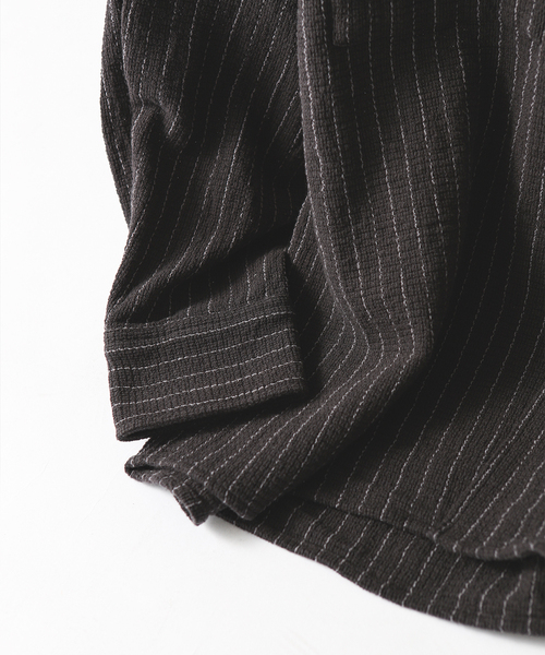 JOURNAL STANDARD relume（ジャーナルスタンダード　レリューム）の「C/Lバスケット ピンストライプシャツ（シャツ/ブラウス・メンズ・アイボリー/ブラック/ライトグレー・LARGE/MEDIUM）」の7枚目の写真