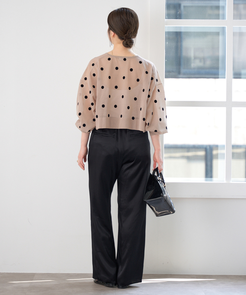 IENA（イエナ）の「FILMY ドット カーディガン（カーディガン/ボレロ・レディース・ベージュ/ネイビー/ダークブルー・FREE）」の15枚目の写真