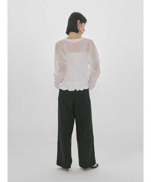 MIDIUMISOLID(ミディウミソリッド)の「MIDIUMISOLID for Ladies シアーボイルVネックカーディガン(カーディガン/ボレロ・レディース・ライトグレー/カーキ/ブラック/オフホワイト・FREE)」の16枚目の写真