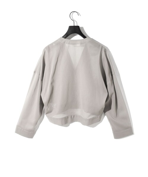 MIDIUMISOLID(ミディウミソリッド)の「MIDIUMISOLID for Ladies シアーボイルVネックカーディガン(カーディガン/ボレロ・レディース・ライトグレー/カーキ/ブラック/オフホワイト・FREE)」の22枚目の写真